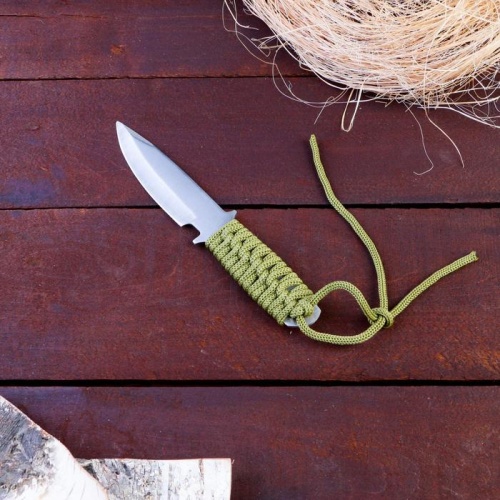 Нож Эйрик, в зелёной оплётке, с чехлом, лезвие 8,5 см фото 7