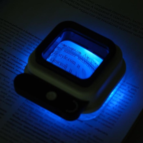 Лупа раскладная 10х, 15х, 20х, подсветка ультрафиолет + проверка денежных знаков фото 5