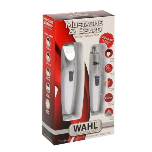 Набор Триммер Wahl Mustache&Beard trimmer 5606-308, 4 насадки, 0.7-12 мм, серебристый 7076075