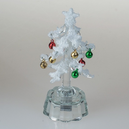 Сувенир новогодний елка с подсветкой 12см стекло Р-55 71554