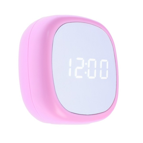 Часы-будильник электронные, с термометром, белые цифры, 8х8 см, микс   4432441 фото 8