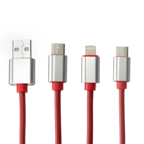 Кабель 3 в 1 LuazON, micro USB/Lightning/TypeC - USB, 1 А, 1.2 м, для зарядки. фото 7