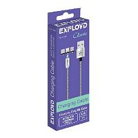 Кабель EXPLOYD EX-K-789 Кабель 3в1 USB - microUSB/8 Pin/TYPE-C 1М 2.1A Magnetic круглый нейлон