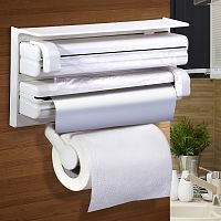 Держатель для кухни 3 в 1 Triple Paper Dispenser for Kitchen (с резаком)