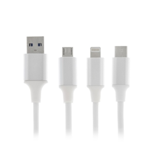 Кабель 3 в 1 LuazON, micro USB/Lightning/TypeC - USB, 1 А, 1.2 м, для зарядки. фото 9