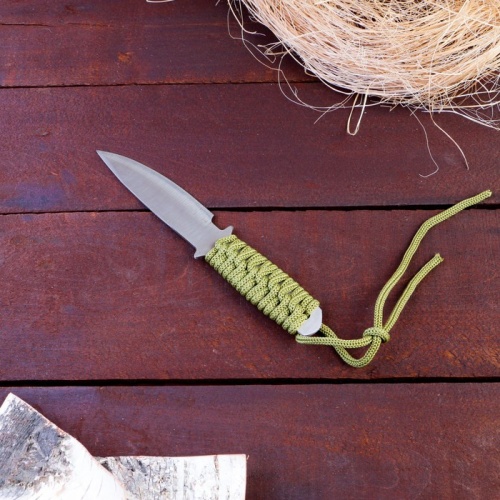 Нож Эйрик, в зелёной оплётке, с чехлом, лезвие 8,5 см фото 4