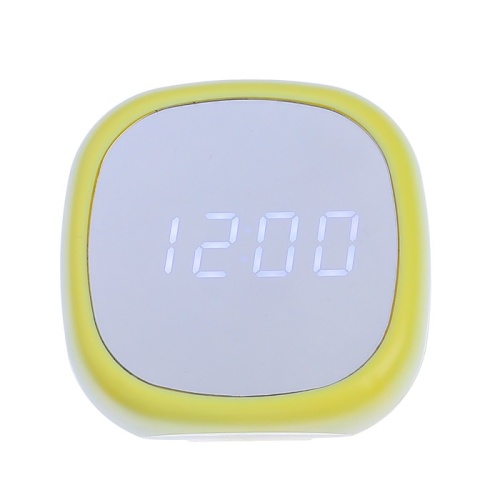 Часы-будильник электронные, с термометром, белые цифры, 8х8 см, микс   4432441