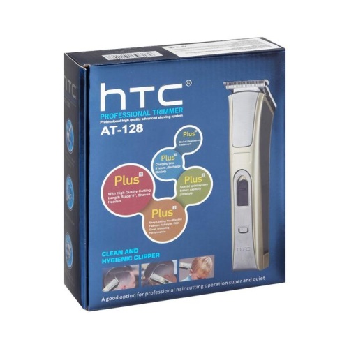 Машинка для стрижки HTC АТ-128, АКБ, 4 насадки 3/6/9/12 мм, золотистая 5438161