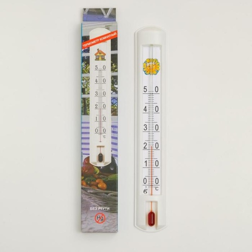 Термометр комнатный (0°С<Т<+50°С), упаковка картон микс