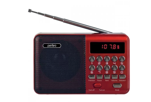Радиоприемник PERFEO (PF-A4871) PALM - красный | Радиотранзистер перфео  | Портативный радиоприёмник перфео фото 2