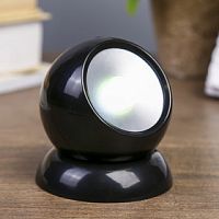 Ночник "Кругляш" 1 диод, 3ААА черный 8х8х7 см
