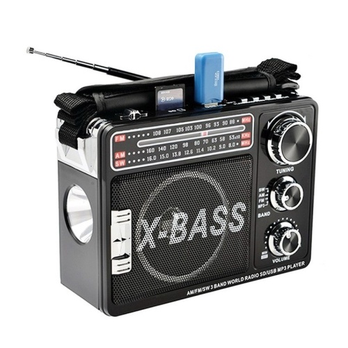 Радиоприемник Waxiba XB-201URT, FM, USB, AUX, SD-карта на батарейках, 3 батареки АА