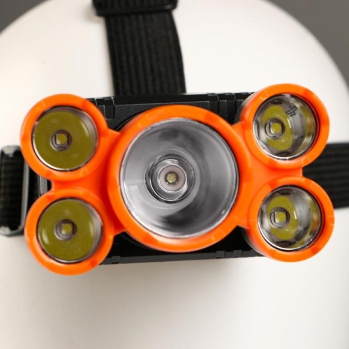 Фонарь налобный аккумуляторный, 5 Вт, 800 мАч, 5 led, 4 режима фото 2