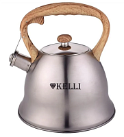 Чайник со свистком KELLI KL-4524 3л. | Чайник из нержевейки Келли | Чайник железный