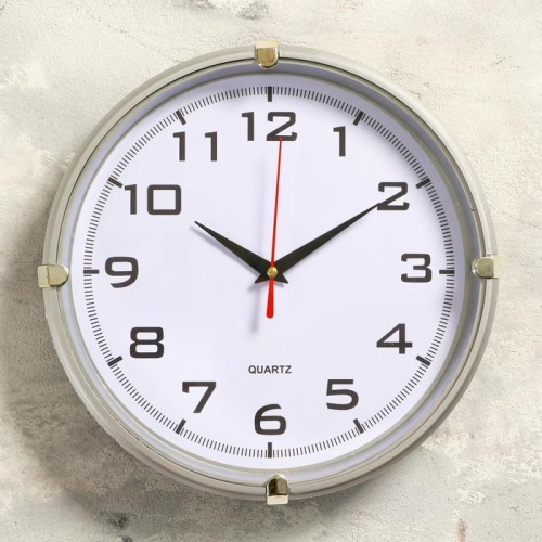 Часы настенные, серия: Классика, "Модерн", серебро, 24.5х24.5 см 2334897 2334897