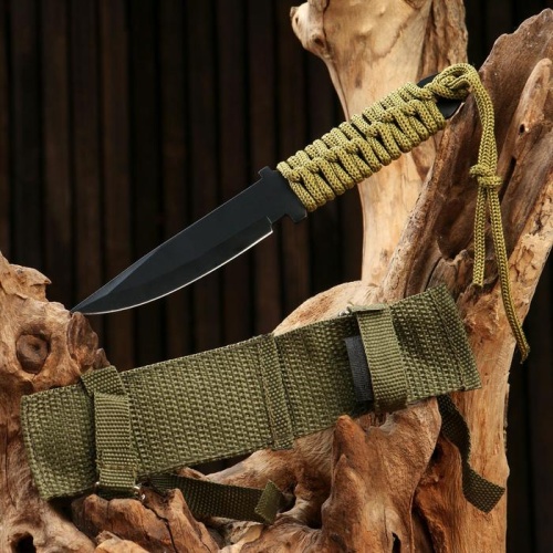 Нож Эйрик, в зелёной оплётке, с чехлом, лезвие 8,5 см фото 8