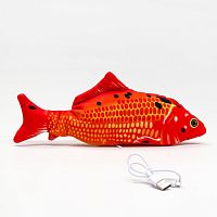 Игрушка для кошек  Золотой окунь  с двигающимся хвостом и с USB-зарядкой, 28 см