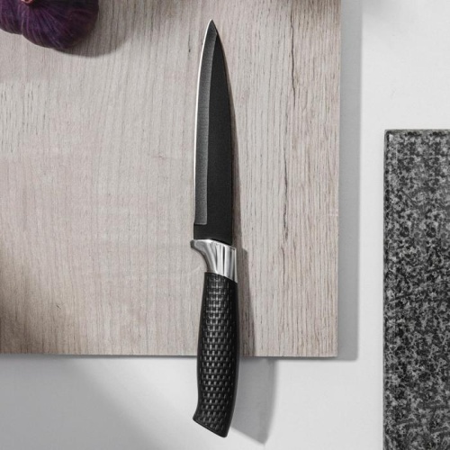 Нож с антиналипающим покрытием Супер-блэк, лезвие 13 см, фото 4