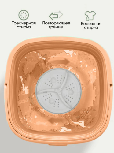 Стиральная складная мини машинка / складная стиральная машинка  / Машинка стиральная цвет Бежевый фото 2