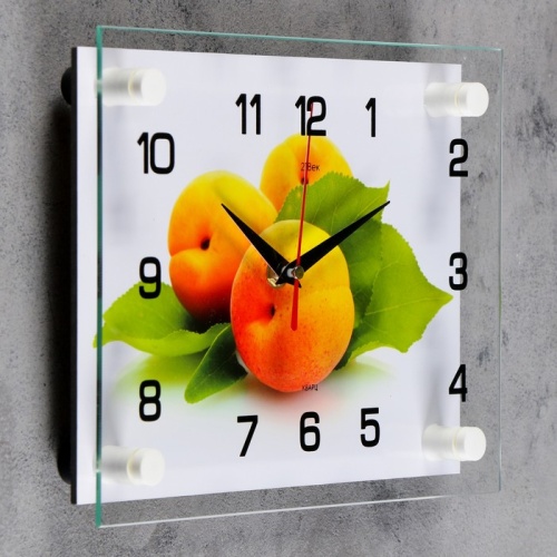 Часы настенные, серия: Кухня, Персики, 20х26  см,стекло фото 5