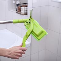 Окномойка с телескопической стальной ручкой и сгоном , 27*76(105) см, микрофибра, цвет МИКС